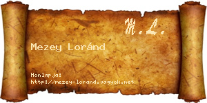 Mezey Loránd névjegykártya